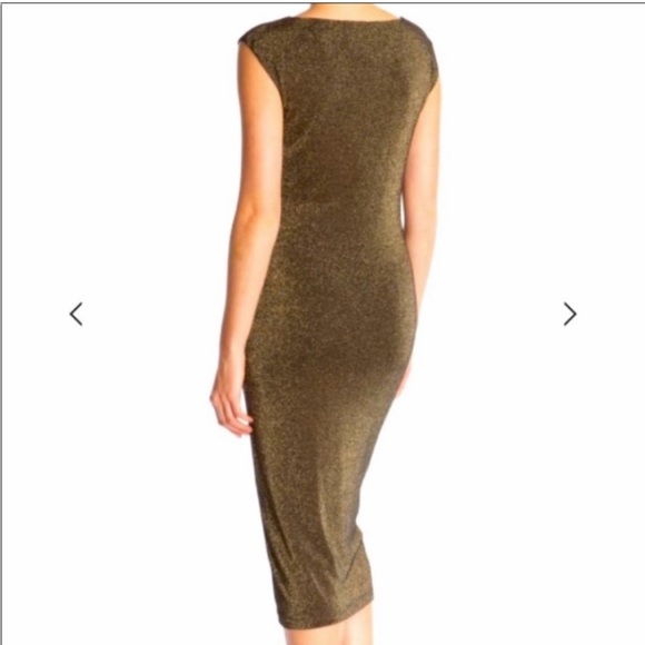 Ted Baker Gold sparkly dress size Ted 5 US 12 - Picture 5 of 11
